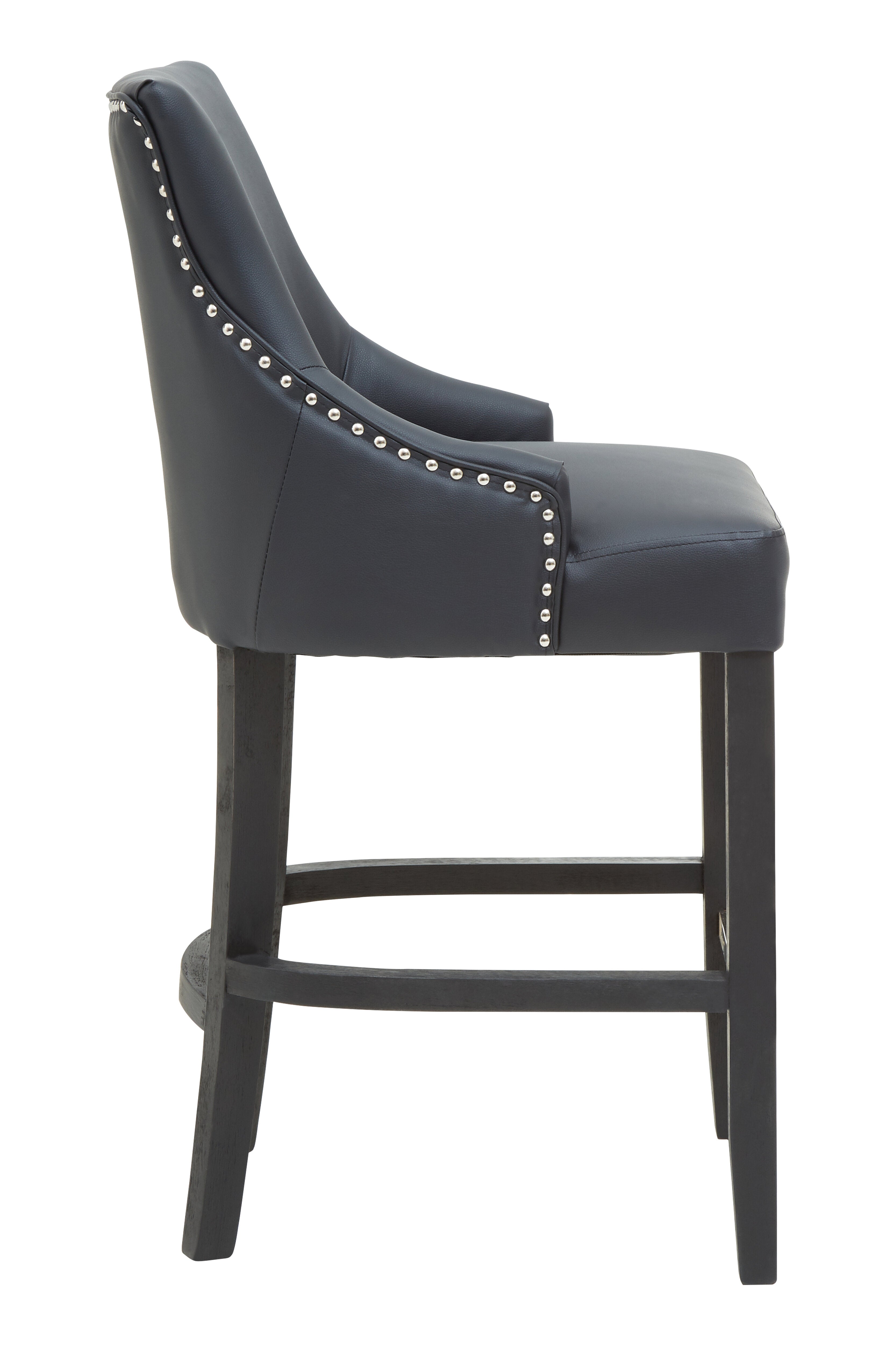 Candace Townhouse Charcoal Faux Leather Bar Stool